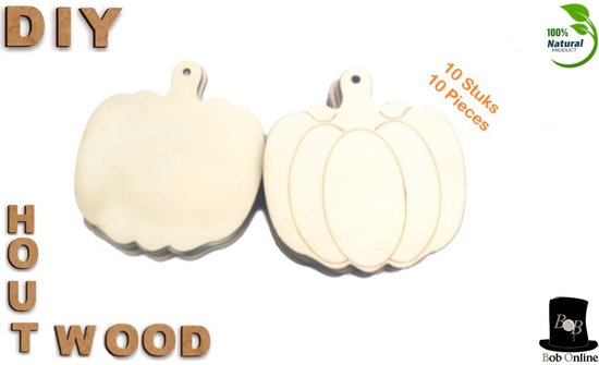 Foto: Bob online 10 stuks pompoen houten vormen pompoen vormen voor ambachten slingers halloween decoratie wooden pumpkin shapes diy houten pompoenen onafgewerkt laser gesneden pompoen vormen