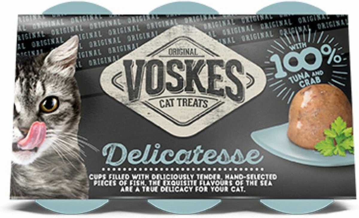 Voskes Voskes Tender Pieces Tonijn - Krab 6 x 25 gr