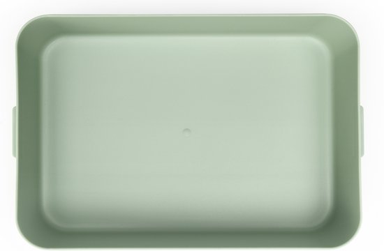 Boîte à pain Brabantia vert jade vide, vue de dessus.