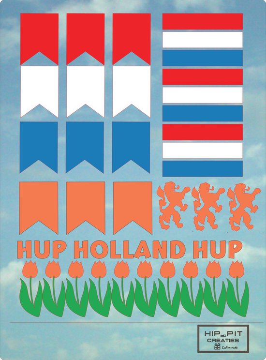 Raamstickers - EK2024 - Oranje - Vlaggetjes - Nederland - Rood Wit Blauw Oranje - Versieren - Supporteren