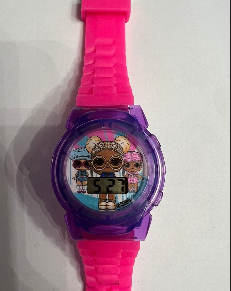 LOL Surprise Horloge voor meiden roze band paarse kast - L.O.L. Surprise Watch