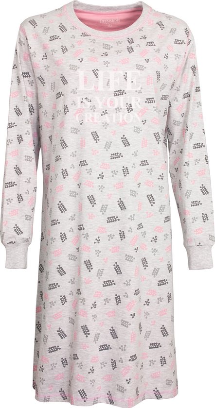 Irresistible Dames Nachthemd Grey Melange IRNGD2101A - Maten: