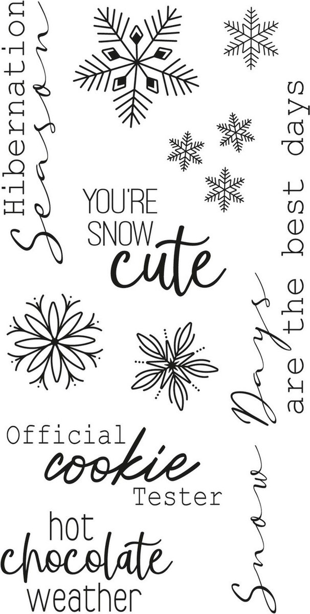 Sizzix Clear Stamps Winter Sentiments