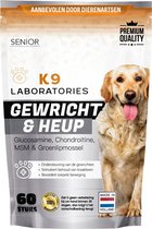 K9 Laboratories Gewricht & heup senior - 60 stuks - Voor oude honden - Collageen - Glucosamine - Spirulina - Groenlipmossel