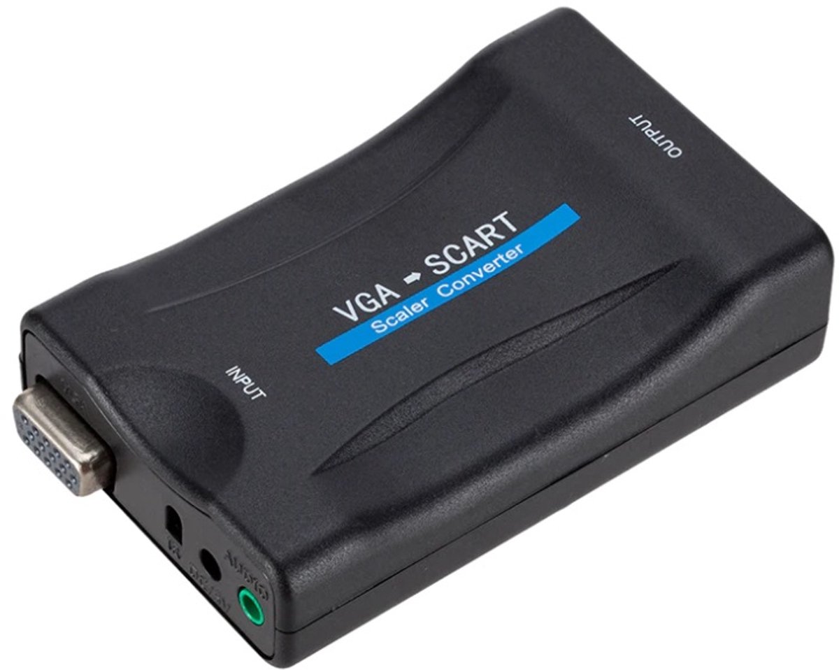 VGA + 3,5mm Jack naar Scart audio video converter / zwart