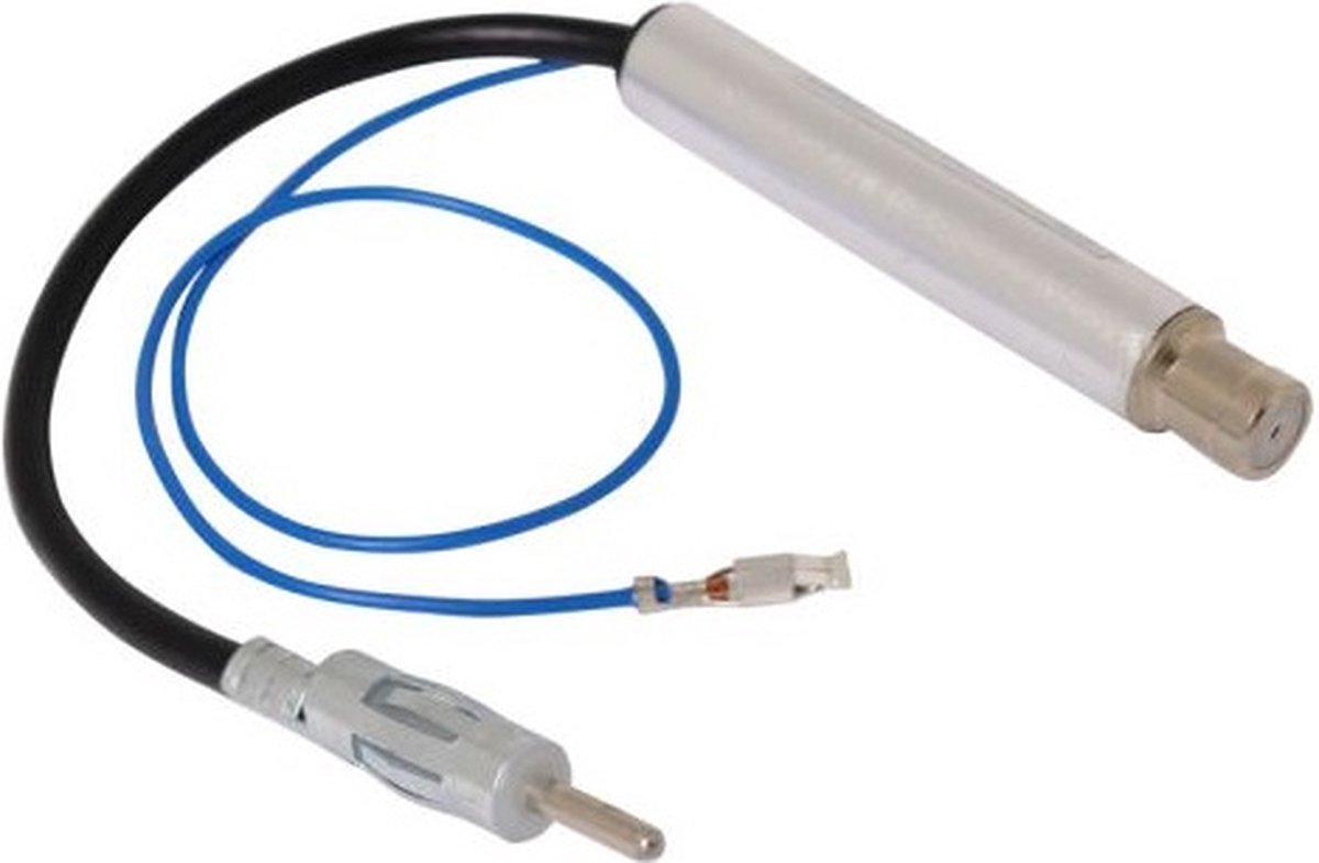 ISO (v) - DIN (m) auto antenne adapter met fantoomvoeding - 0,10 meter