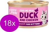 18x Edgard & Cooper Kitten Chunks Kip & Canard - Nourriture pour chat - 85g