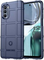 Motorola Moto G62 Hoesje - Rugged Shield TPU Gelcase - Blauw - GSM Hoesje - Telefoonhoesje Geschikt Voor Motorola Moto G62