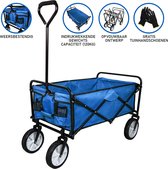 Bol.com Bolderkar opvouwbaar | 120 kg gewichtscapiciteit | Inclusief tuinhandschoenen | Blauw | Bolderwagen Transportwagen aanbieding