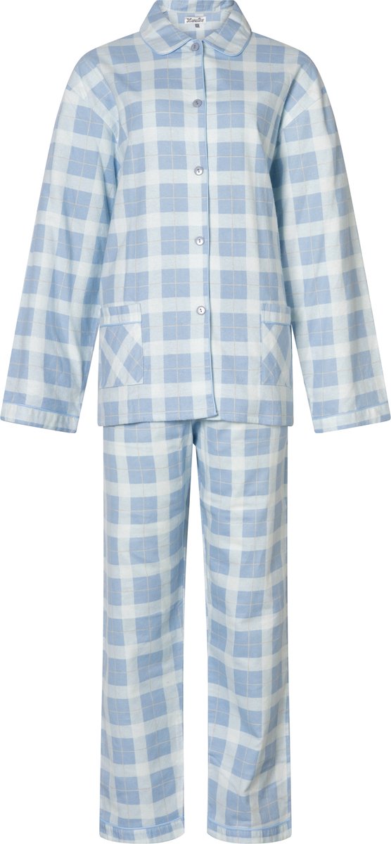 Dames pyjama Lunatex 641383 flanel blue XXL