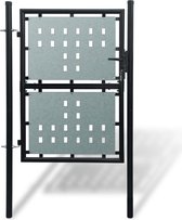 Bol.com Decoways - Tuinpoort enkele deur zwart 100 x 175 cm aanbieding