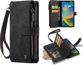 Apple iPhone 14 Plus Case Charcoal Grey - Casemania Luxe Wallet Book Case with Zipper