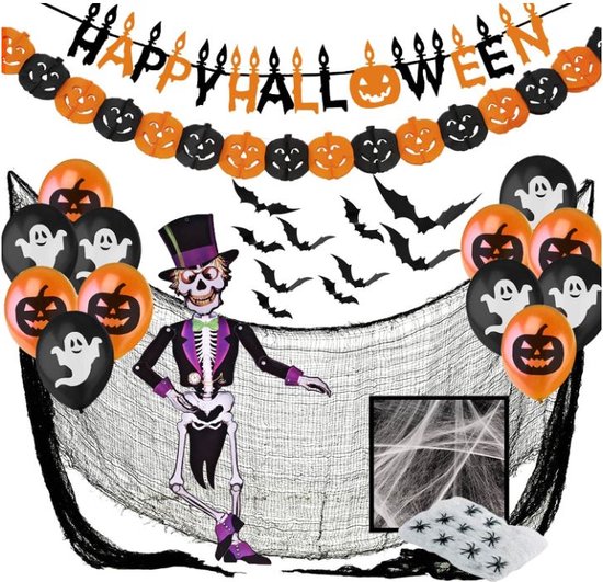 oppervlakkig sjaal Antagonisme Halloween Decoratie XL Set - Griezel set 38-delig | bol.com