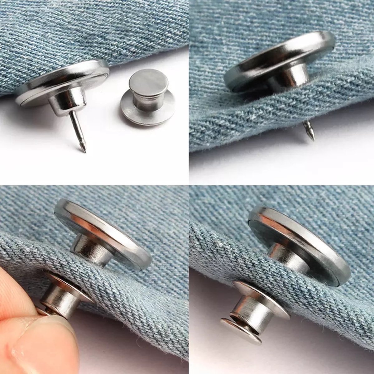 22 stuks verstelbare jeansknopen voor het aantrekken van jeansknopen met clip, string broek, taillegesp, knopen voor aanpassing van de taille van jeans en rokken