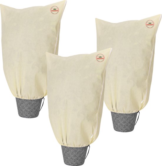 Vliesdoek voor planten en bomen tegen vorst: alle soorten op een rij 15 Gardebruk Plantenhoes - 3 stuks 100x80 cm 70g/m² - Beige