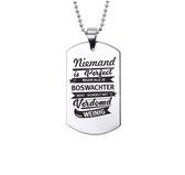 Ketting RVS - Niemand Is Perfect - Boswachter