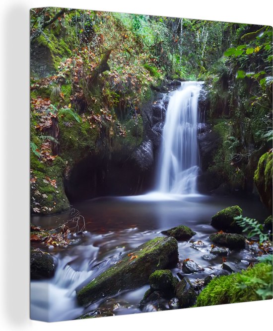 Tableau sur toile Cascade - Nature - Water - 20x20 cm - Décoration murale