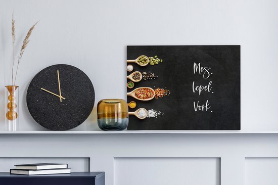 Tableau sur toile Cuisine - Proverbes - Couteau. Cuillère. Fourchette. - Citations - Couverts - 40x30 cm - Décoration murale