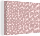 Tableau sur toile Rose - Points - Wit - Motifs - 80x60 cm - Décoration murale