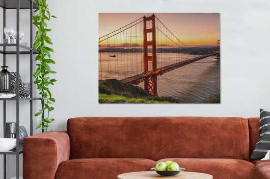 Tableau Toile Pont - Water - Etats-Unis - 120x90 cm - Décoration murale