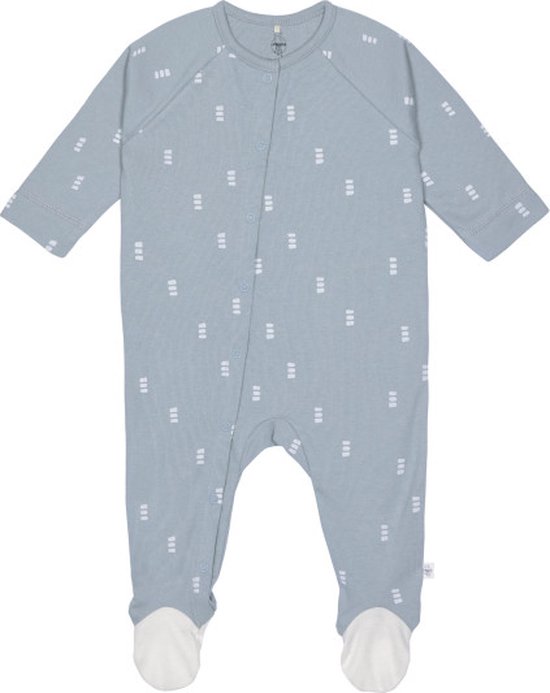 Lassig Pyjama With Feet - Gots Blocks - Light Blue - MT. 50/56