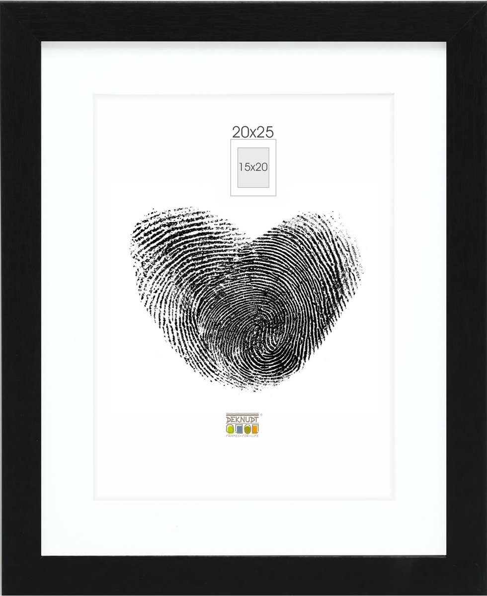 Deknudt Frames fotolijst - zwart met passe-partout - 15x20 / 20x25 cm