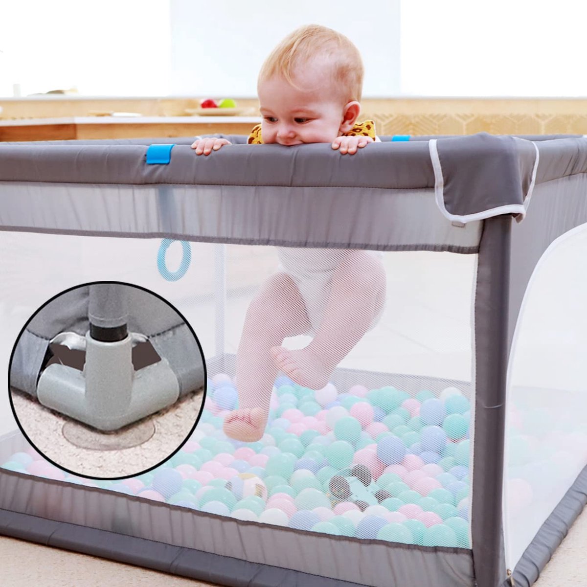 Grondbox - S Vierkant Speelbox - 90x90x68cm Playpen - Babybox ...