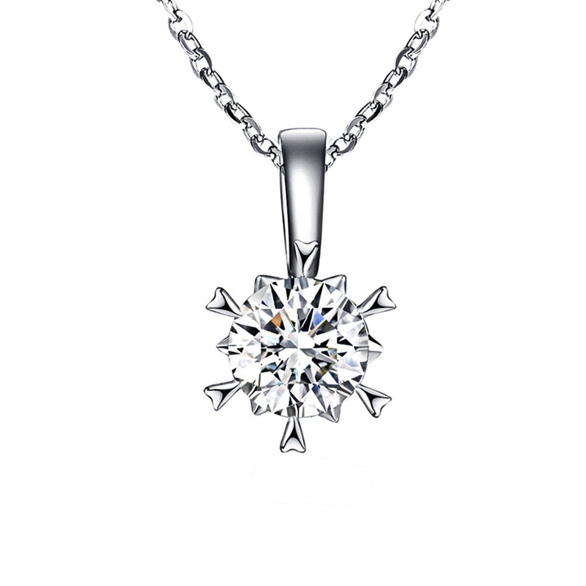 Doree dames ketting hanger - S925 echt wit goud - kristal edelstenen - delicaat - Valentijnsdag cadeau