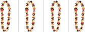 Couronne hawaïenne tricolore belge ou allemande - lot de 4 pièces