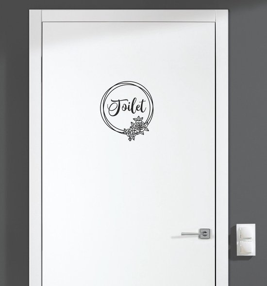 Deursticker - Toilet - Zwart 14x16