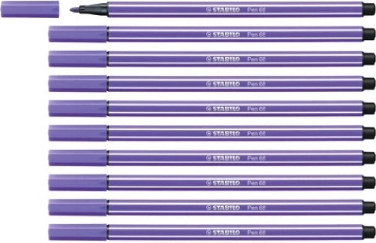 STABILO Pen 68 - Premium Viltstift - Paars - Doos 10 Stuks