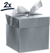2x verpakkingsdoos cadeaudoos geschenkdoos (10x10x10)cm met lint