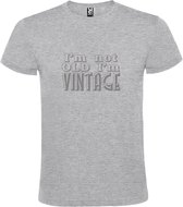 Grijs T-Shirt met “ I'm not Old I'm Vintage “ print  Zilver Size L