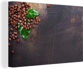 Toile Peinture Herbes - Noix - Automne - Cuisine - 120x80 cm - Décoration murale