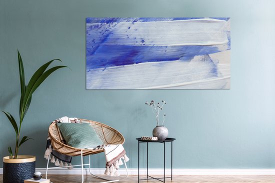 Peinture sur toile - Design - Blauw - 160x80 cm - Décoration murale