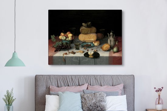 Toile - Peinture Nature morte aux fromages - Oeuvre - Maîtres anciens - 160x120 cm - Décoration de chambre - Salon