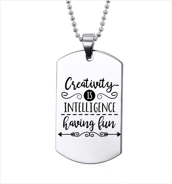 Ketting RVS - Creativity Is Intelligence