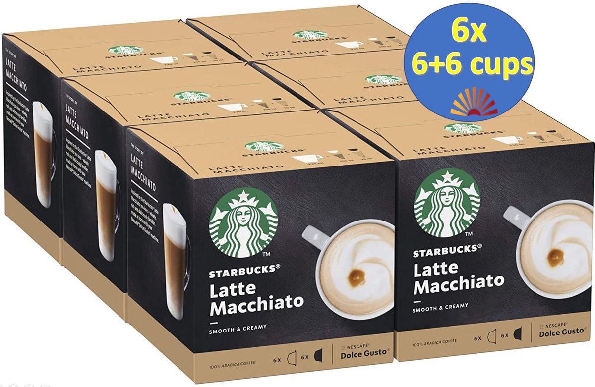 Nescafé Koffiecups Dolce Gusto Starbucks Latte Macchiato 6x12 cups = 72 cups