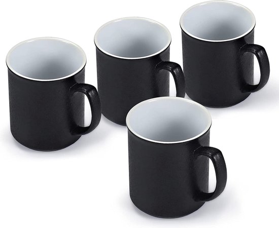 4 x Theekop Chelsea Koffiebeker Theebeker Coffee Mug Beker Set van Porselein 300ml (Turkoois