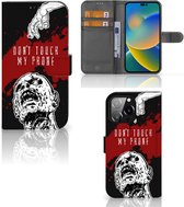 GSM Hoesje iPhone 14 Pro Max Book Case met Pasjeshouder Zombie Blood