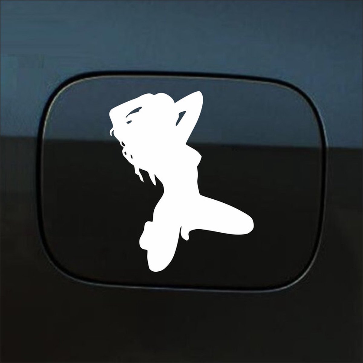 Bumpersticker - Dame - 14 X 10 - Wit