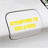 Bumpersticker - Attempting To Give A Fuck - 5,1 X 14,8 - Geel