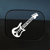 Bumpersticker - Gitaar Rock N Roll - 10,4 X 14,8 - Wit