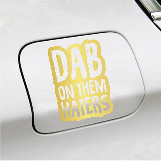 Foto: Bumpersticker dab on them haters 10 x 14 5 goud