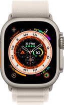 Apple Watch Ultra - 4G/LTE - 49mm - Titanium kast - Sterrenlicht Alpine bandje - Large