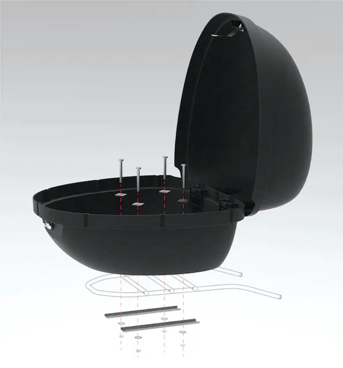 Universele Motorfiets Topkoffer, Helm Bagage-opslag Topkoffer, Bromfiets/ Scooter Tour Koffer, Met Montage Accessoires. -35L Universele Motorfiets Topkoffer, Helm Bagage-opslag Topkoffer, Bromfiets/ Scooter Tour Koffer, Met Montage Accessoires. -35L