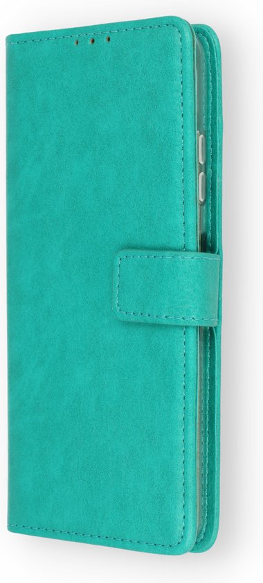 Apple iPhone 14 Pro Max Case Turquoise & Verres Screen Protector - Wallet Book Case - Porte-cartes & Languette magnétique