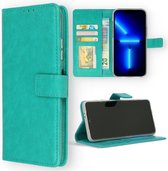 Casemania Hoesje Geschikt voor Apple iPhone 14 Pro Turquoise - Portemonnee Book Case - Kaarthouder & Magneetlipje