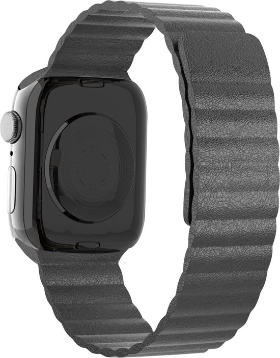 Strapit bandje geschikt voor Apple Watch 8 leren loop bandje grijs
