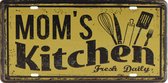 Wandbord – Mancave – Mom's Kitchen - Mama - Keuken – Vintage - Retro - Wanddecoratie – Reclame bord – Restaurant – Kroeg - Bar – Cafe - Horeca – Metal Sign – Vrouwen Cadeau - 15x30cm